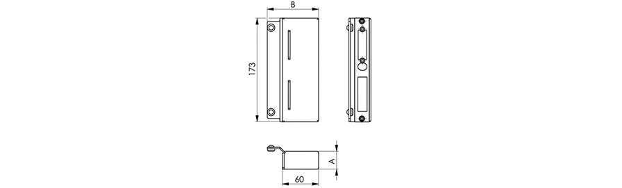 Gegenkasten 146ET-40 zum Anschweißen, blank
