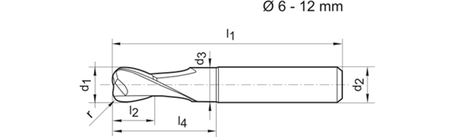 Torusfräser lang WN VHM Signum Z2 8,0/2mm GÜHRING